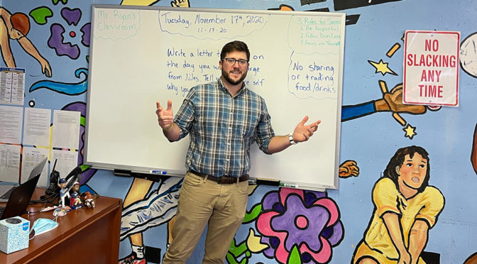 KVC Niles teacher Ryan Ratlaff in his classroom in Kansas City, Missouri - KVC Missouri