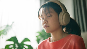 Teenage girl practicing emotional regulation.