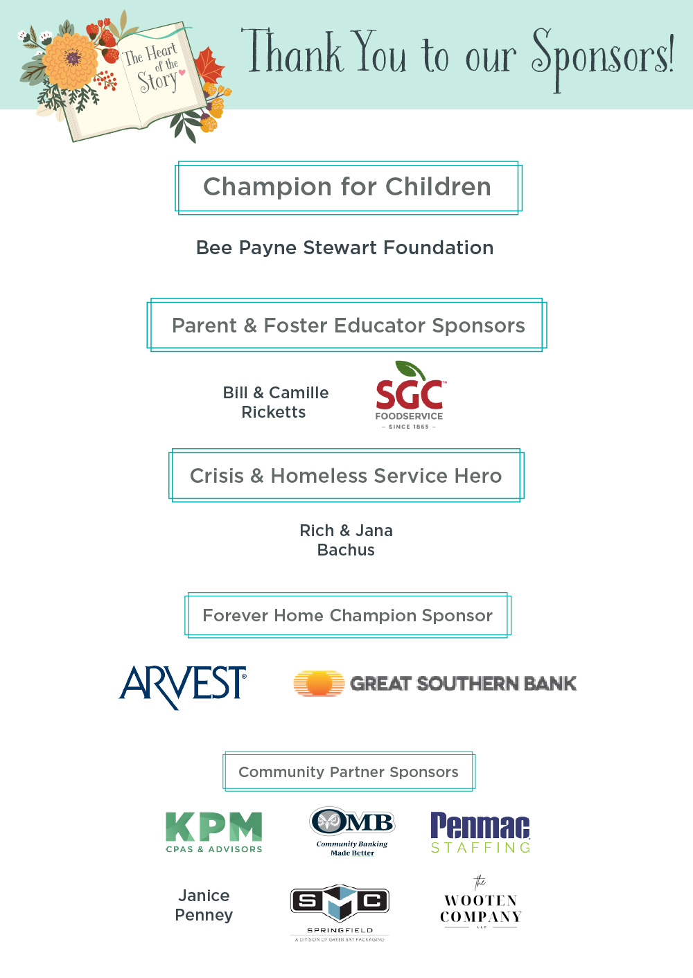August 2026 Handbags of Hope sponsors