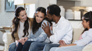 Parents supporting teen experiencing Seasonal Affective Disorder.