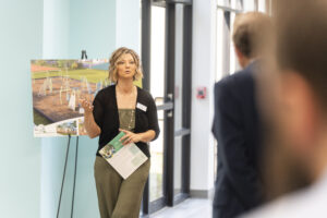 Dr. Pamela Dawson giving a tour at the KVC Academy Lee's Summit Grand Opening Ribbon Cutting